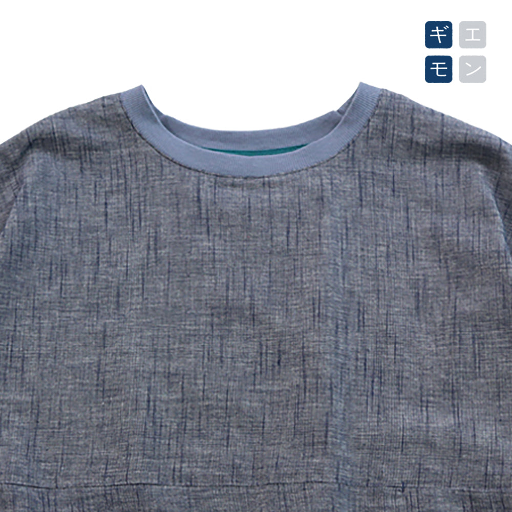 儀右ヱ門 ギエモン ぎえもん 久留米絣 ドルマンスリーブTシャツ ブラウス Y5168 日本製