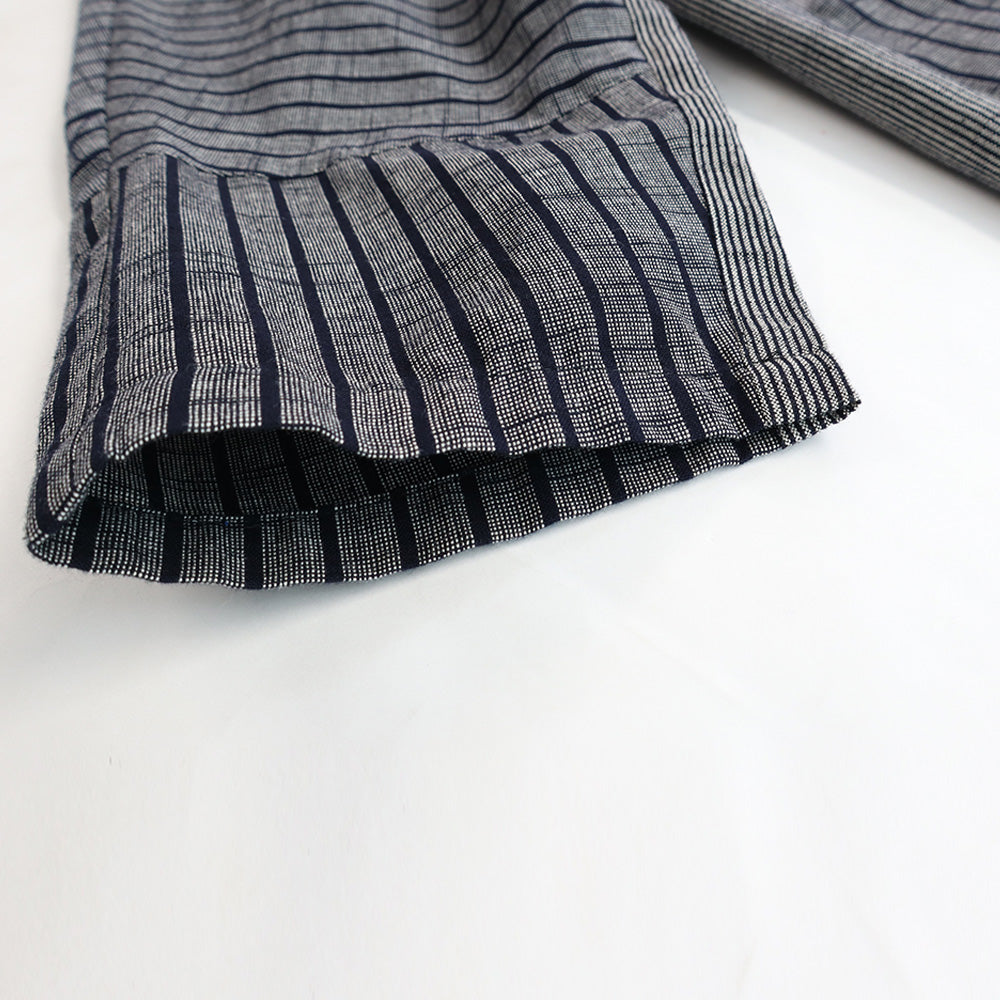 儀右ヱ門 ギエモン ぎえもん 久留米絣 ドルマンスリーブ 七分袖ブラウス タ536 日本製【2025ss】