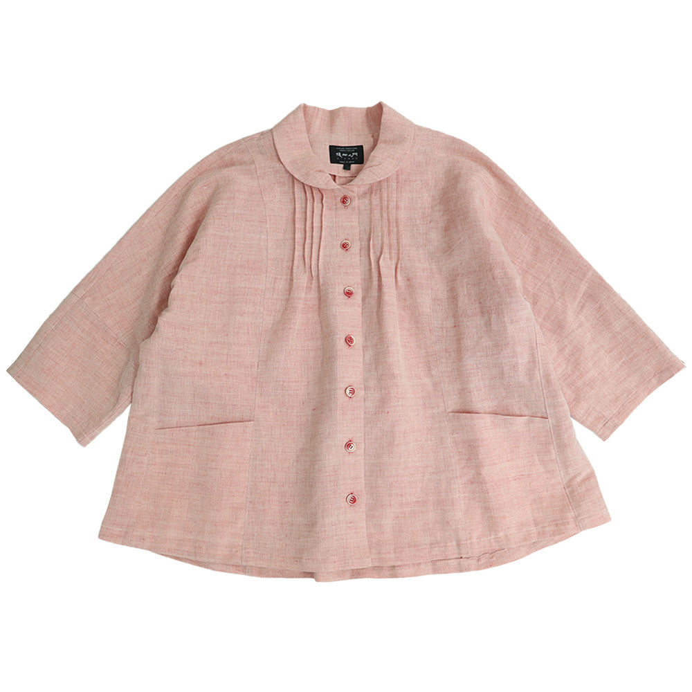 儀右ヱ門 ギエモン ぎえもん 久留米絣 ドルマンスリーブ 七分袖ブラウス タ536 日本製【2025ss】