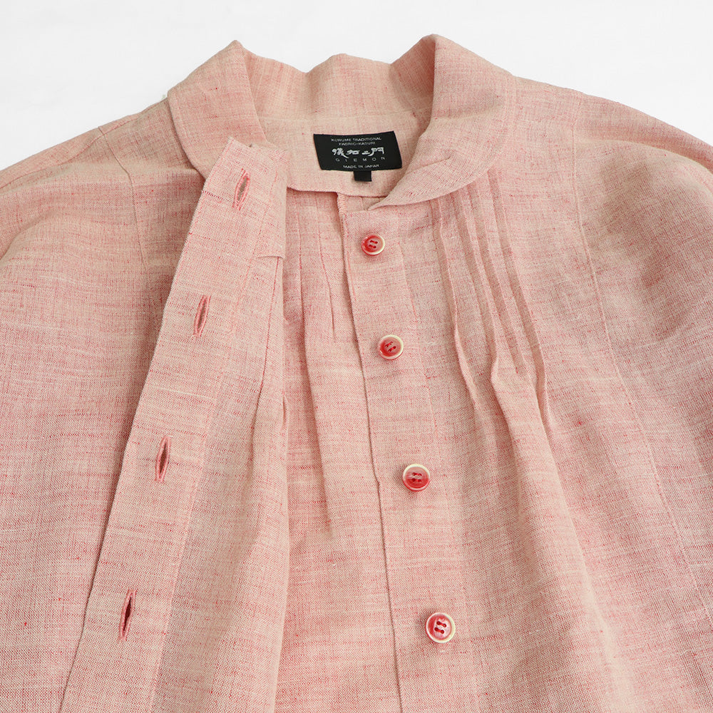 儀右ヱ門 ギエモン ぎえもん 久留米絣 ドルマンスリーブ 七分袖ブラウス タ536 日本製【2025ss】