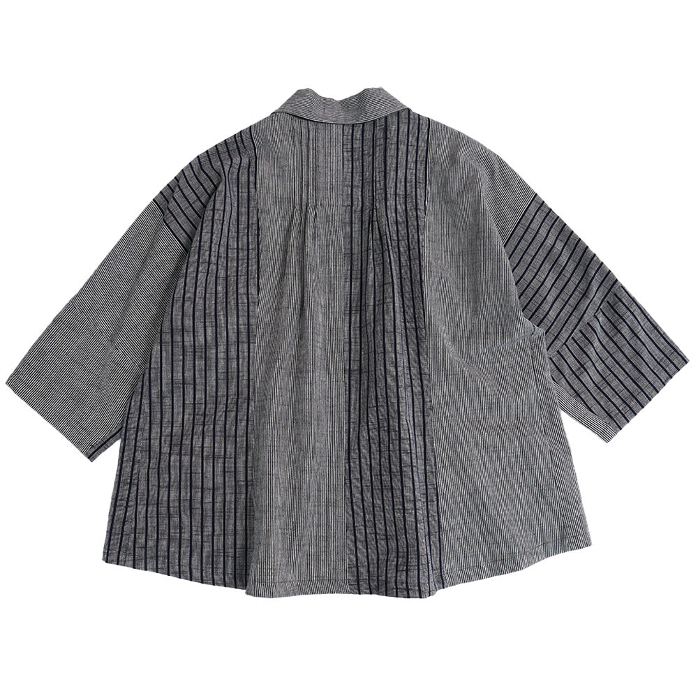 儀右ヱ門 ギエモン ぎえもん 久留米絣 ドルマンスリーブ 七分袖ブラウス タ536 日本製【2025ss】