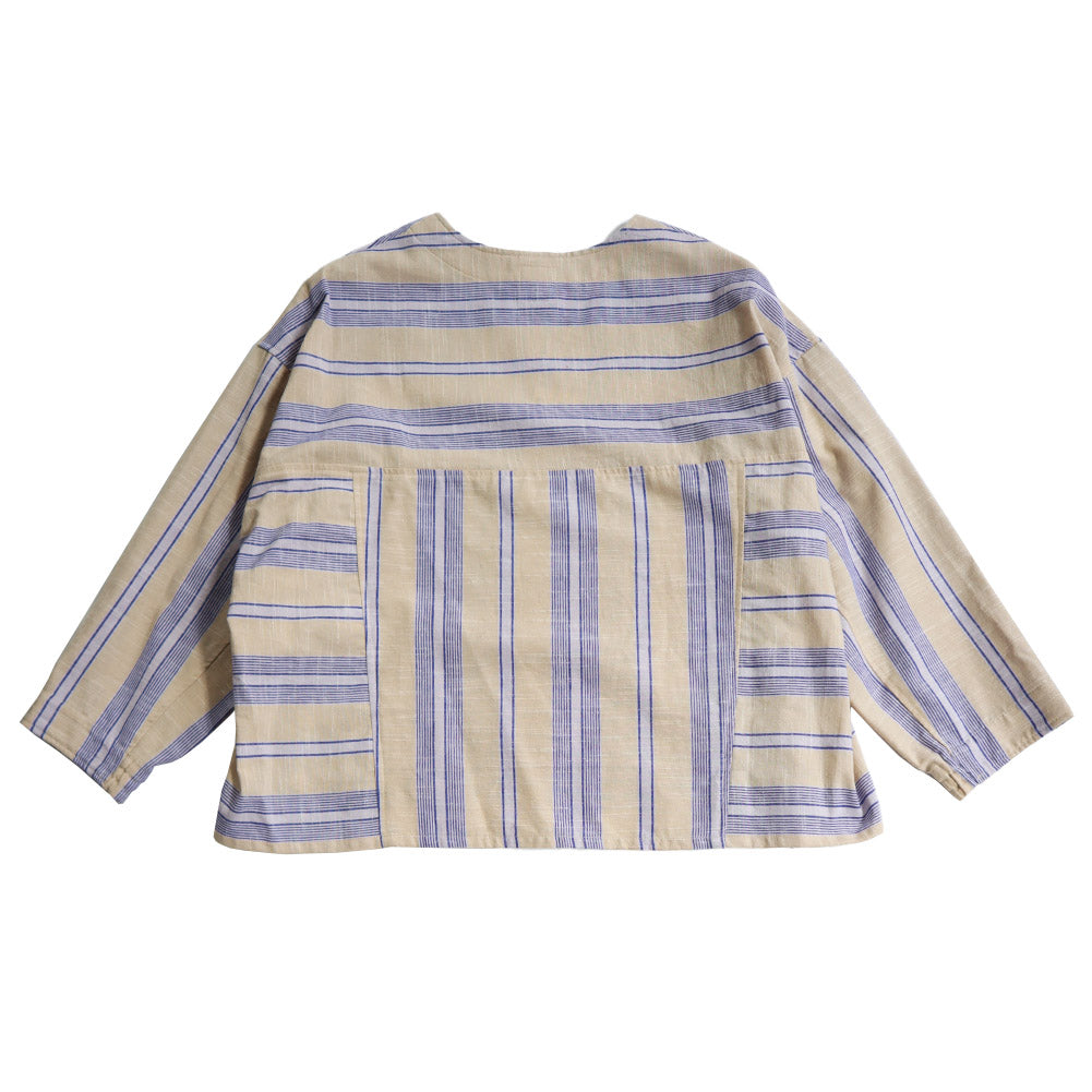 儀右ヱ門 ギエモン ぎえもん 久留米絣 ショート丈プルオーバーブラウス Y5167 日本製【2025ss】