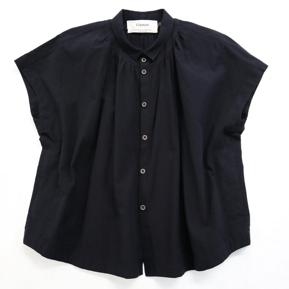 儀右ヱ門 ギエモン ぎえもん 久留米絣 ギャザーブラウス G526 日本製【2025ss】