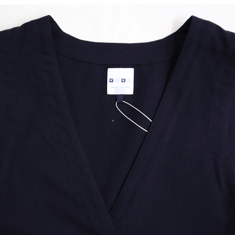 儀右ヱ門 ギエモン ぎえもん 久留米絣 ベスト Y6013 日本製【2025ss】