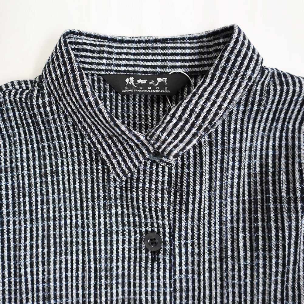 儀右ヱ門 ぎえもん 久留米絣 ブラウス ドルマンスリーブ シ528  日本製 母の日