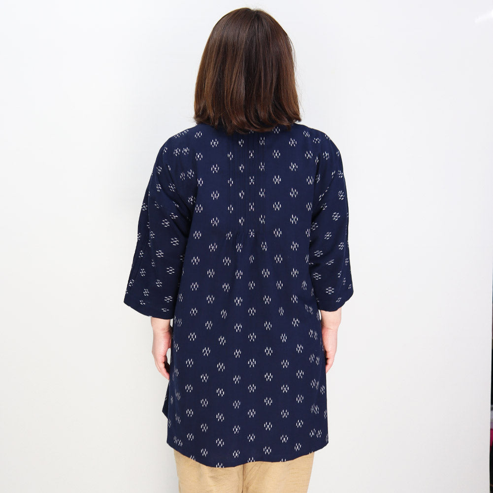 儀右ヱ門 ぎえもん 久留米絣 ブラウス ドルマンスリーブ シ528  日本製 母の日