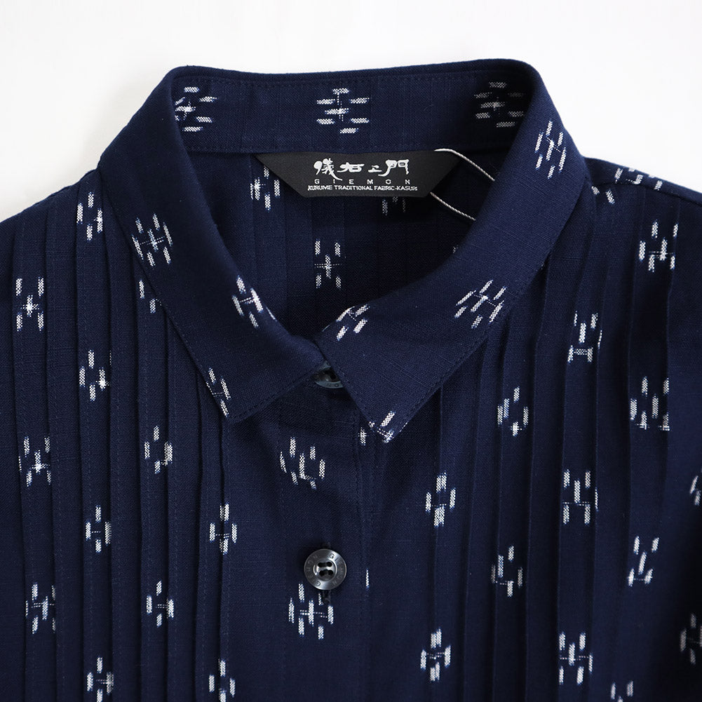 儀右ヱ門 ぎえもん 久留米絣 ブラウス ドルマンスリーブ シ528  日本製 母の日