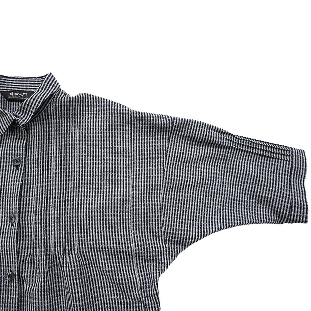 儀右ヱ門 ぎえもん 久留米絣 ブラウス ドルマンスリーブ シ528  日本製 母の日