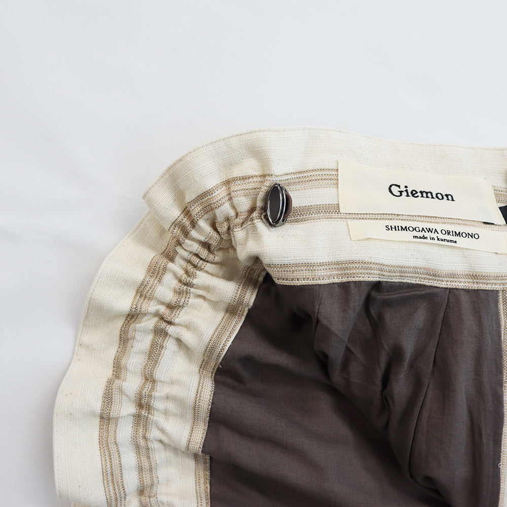 Giemon ギエモン ぎえもん 久留米絣 サイドポケットパンツ 裏地付き G706【2023aw】