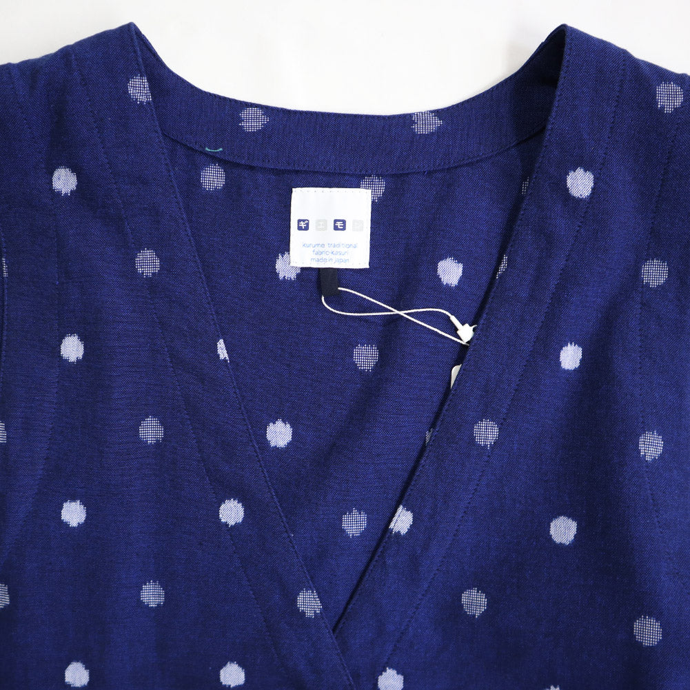 儀右ヱ門 ギエモン ぎえもん 久留米絣 ベスト Y6013 日本製【2025ss】