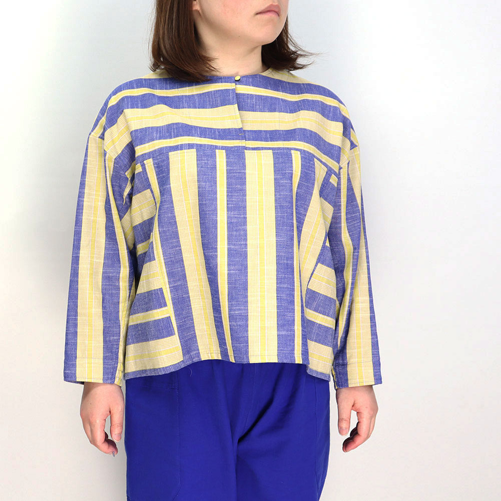 儀右ヱ門 ギエモン ぎえもん 久留米絣 ショート丈プルオーバーブラウス Y5167 日本製【2025ss】