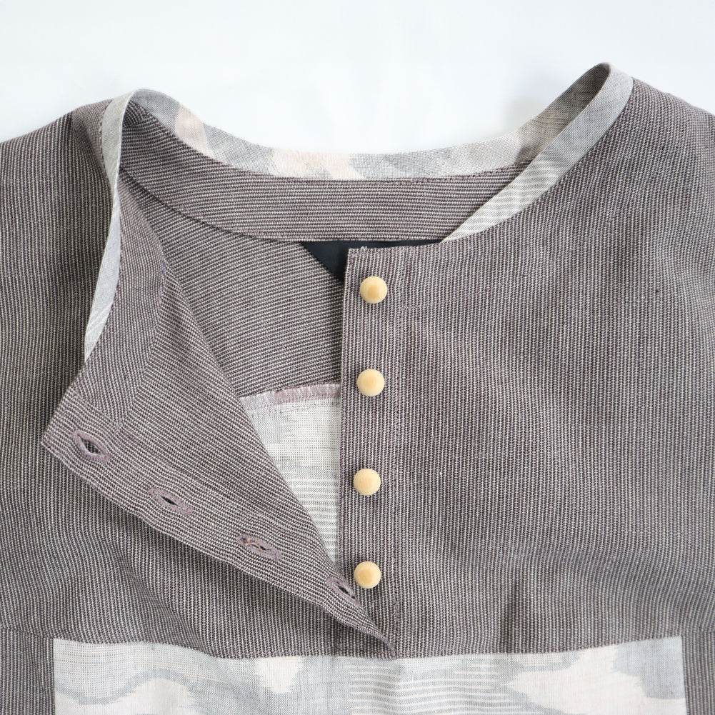 儀右ヱ門 ギエモン ぎえもん 久留米絣 プルオーバーチュニック丈ブラウス タ537 日本製【2025ss】