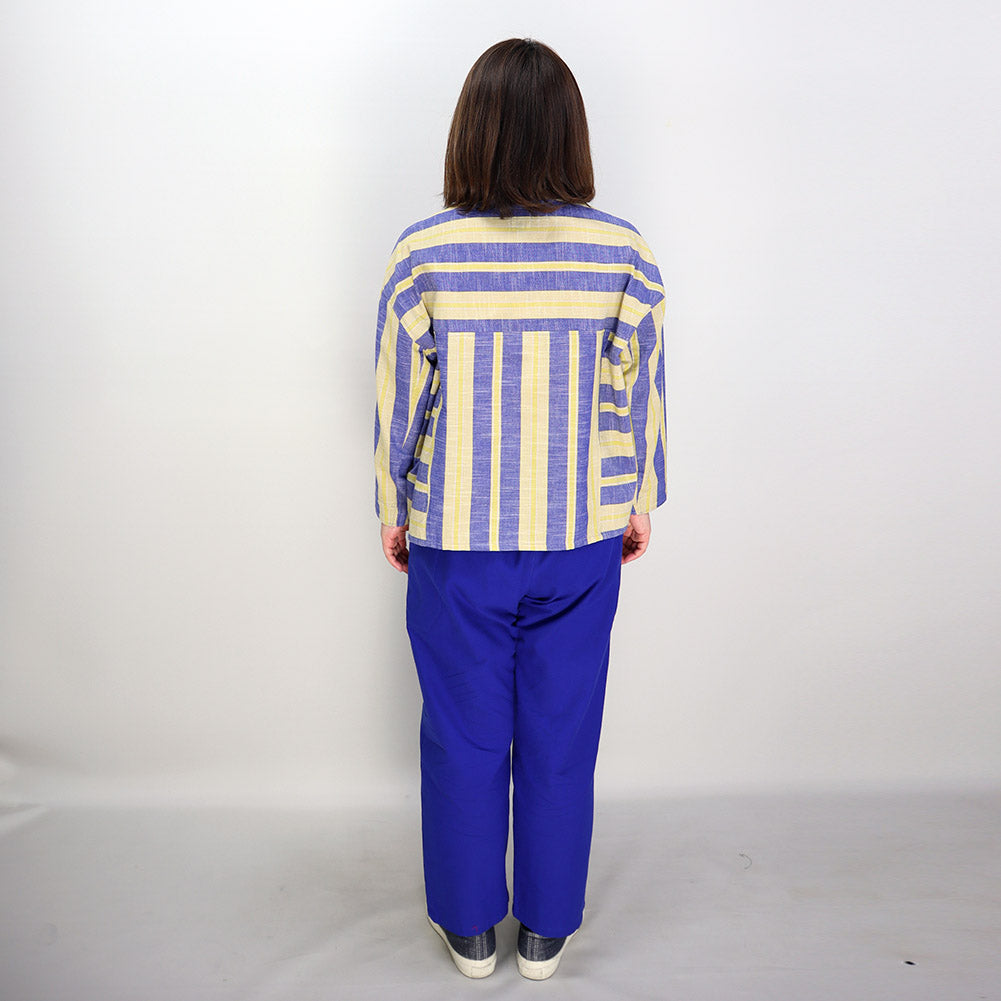 儀右ヱ門 ギエモン ぎえもん 久留米絣 ショート丈プルオーバーブラウス Y5167 日本製【2025ss】