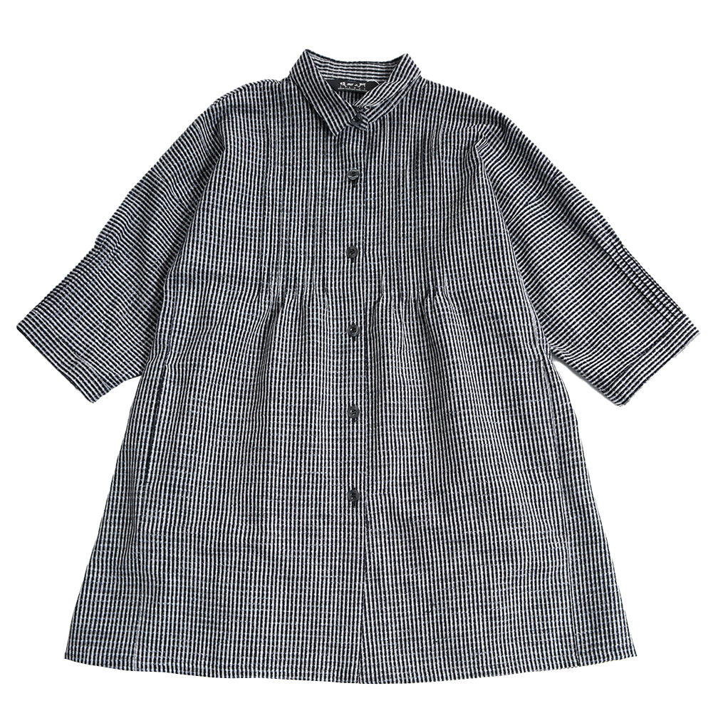 儀右ヱ門 ぎえもん 久留米絣 ブラウス ドルマンスリーブ シ528  日本製 母の日