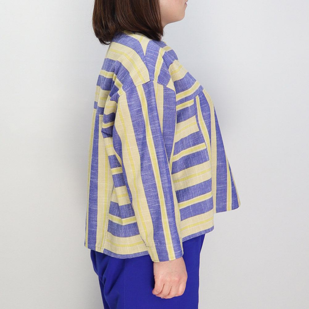 儀右ヱ門 ギエモン ぎえもん 久留米絣 ショート丈プルオーバーブラウス Y5167 日本製【2025ss】