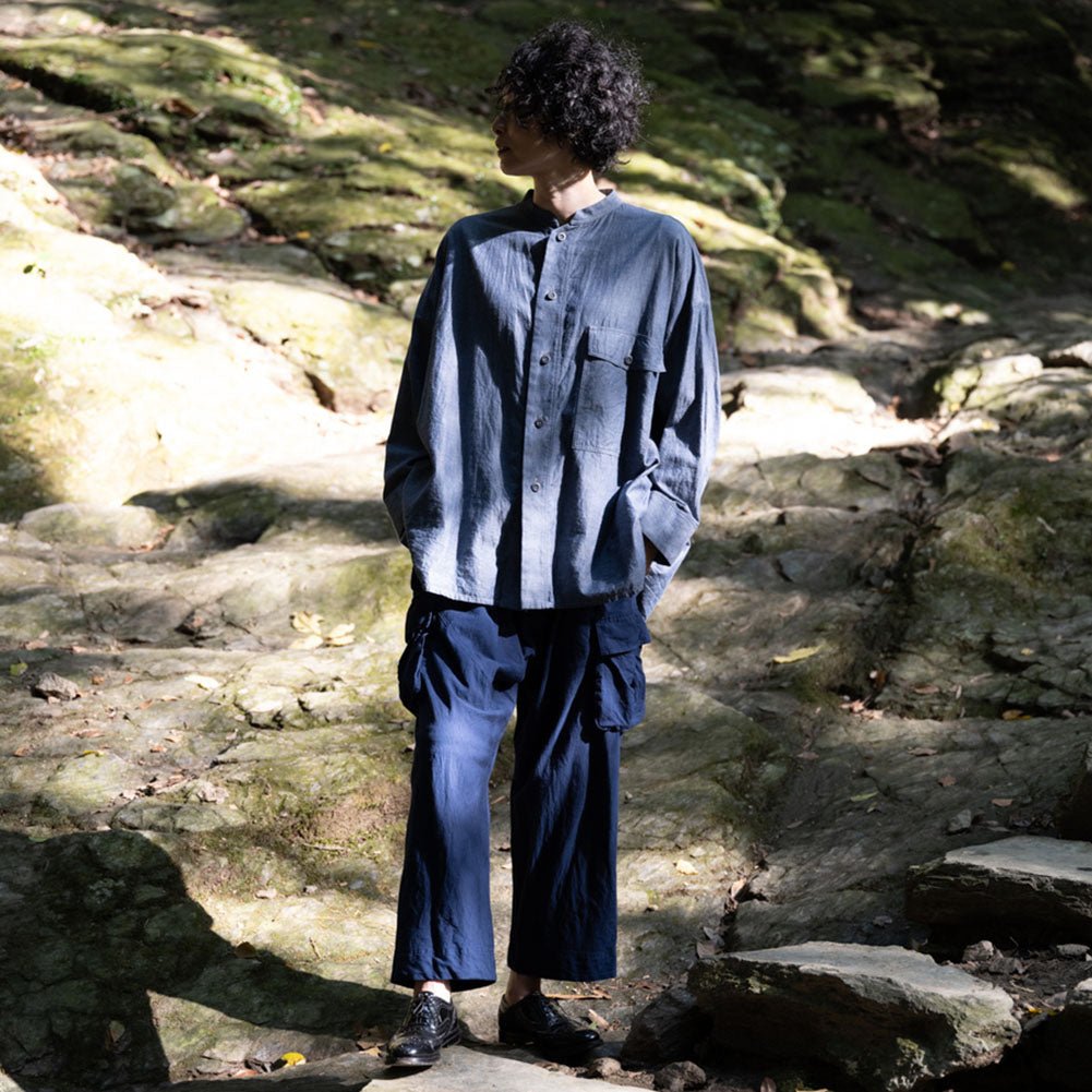 Giemon ギエモン ぎえもん 久留米絣 オーバーブラウス G522 日本製【2025ss】