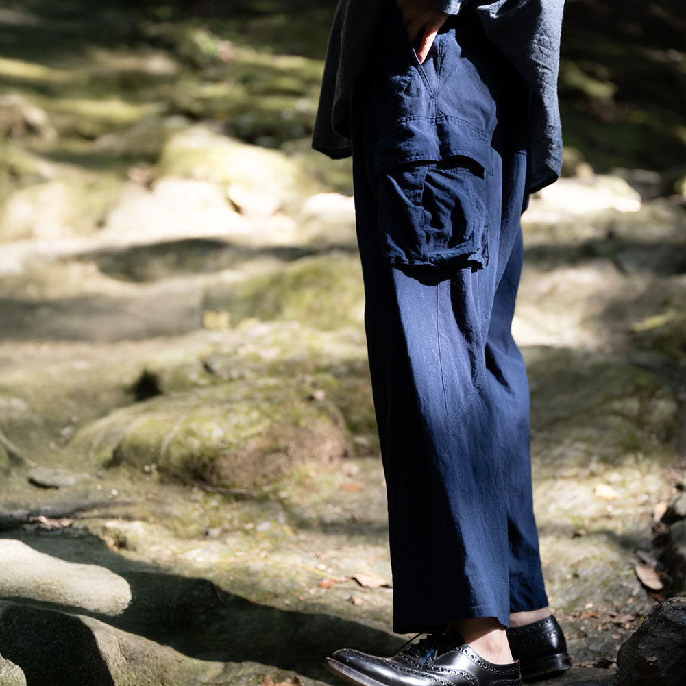 儀右ヱ門 ギエモン ぎえもん 久留米絣 カーゴパンツ G712 日本製【2025ss】