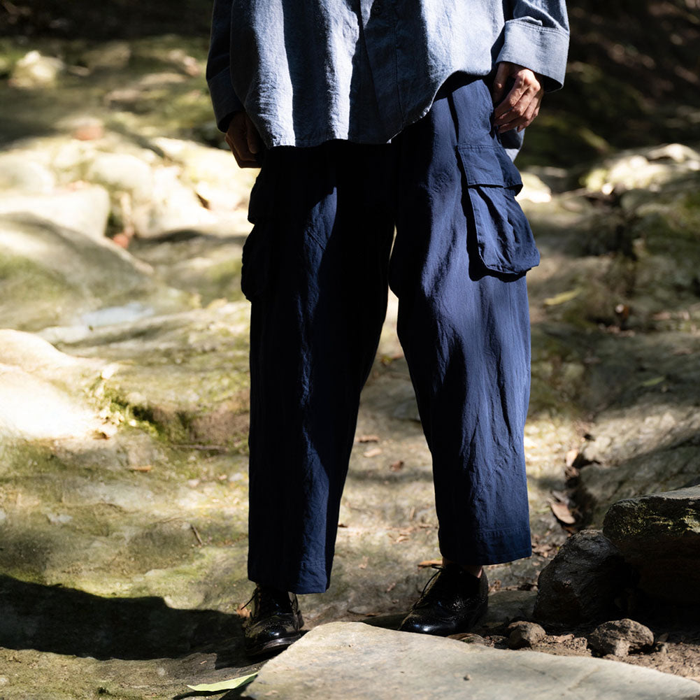 儀右ヱ門 ギエモン ぎえもん 久留米絣 カーゴパンツ G712 日本製【2025ss】