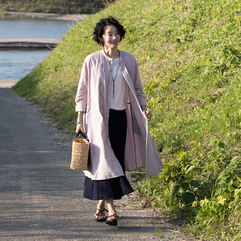 儀右ヱ門 ギエモン ぎえもん 久留米絣 ウェーブワンピース G223 日本製【2025ss】