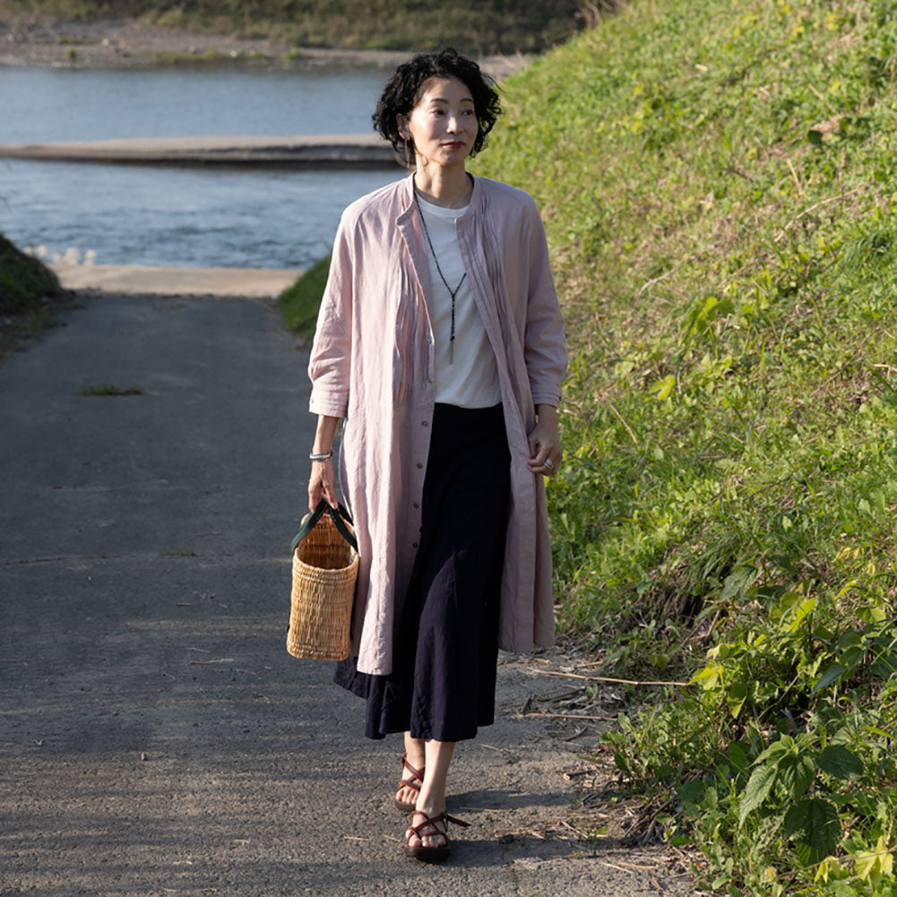 儀右ヱ門 ギエモン ぎえもん 久留米絣 ウェーブワンピース G223 日本製【2025ss】