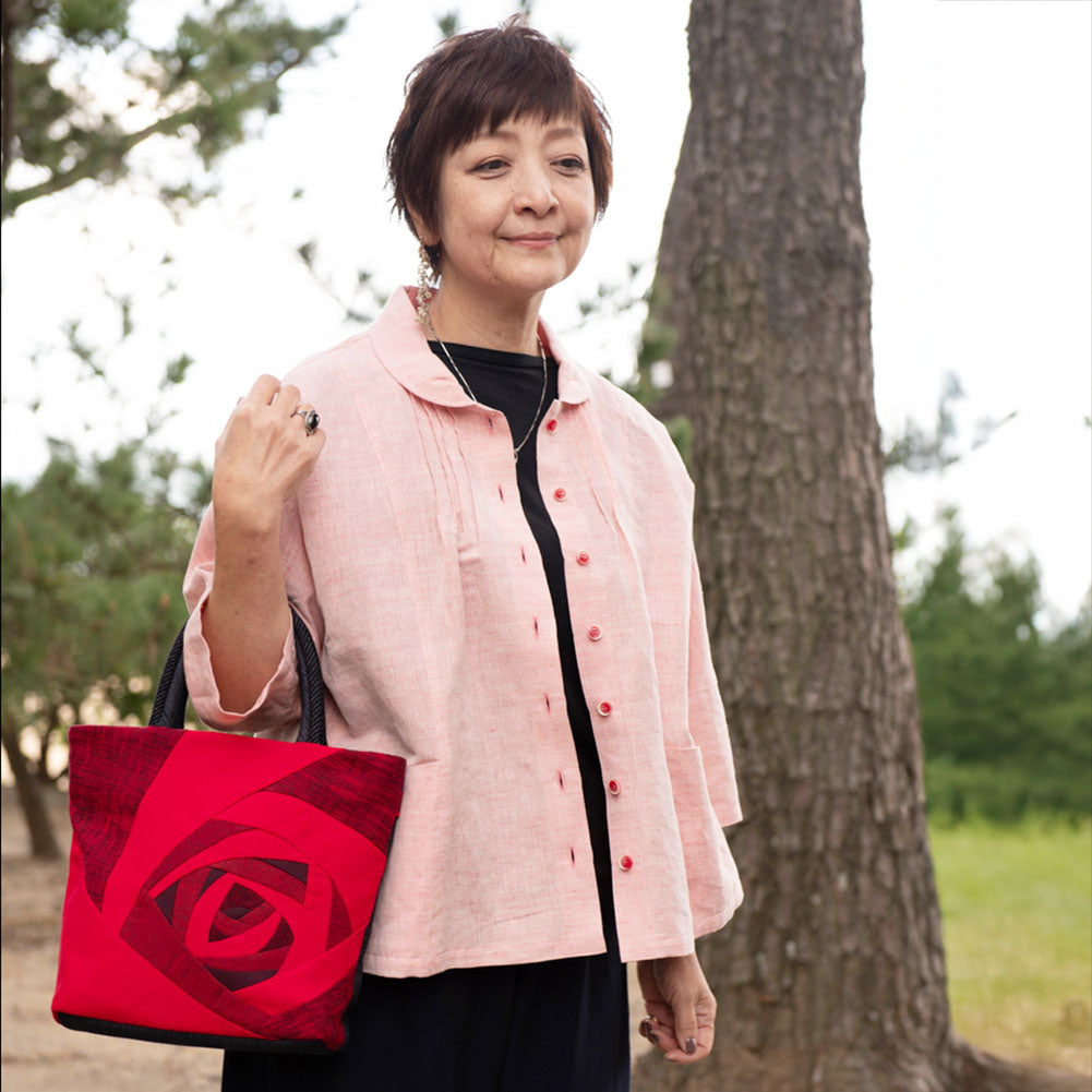 儀右ヱ門 ギエモン ぎえもん 久留米絣 ドルマンスリーブ 七分袖ブラウス タ536 日本製【2025ss】