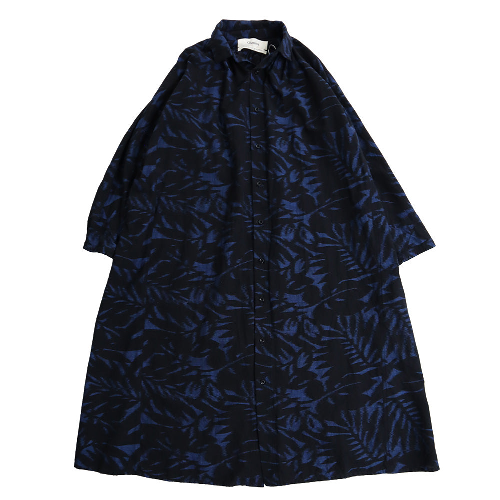 儀右ヱ門 ギエモン ぎえもん 久留米絣 ギャザーワンピース G224 日本製【2025ss】