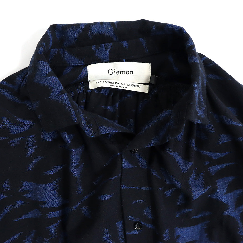 儀右ヱ門 ギエモン ぎえもん 久留米絣 ギャザーワンピース G224 日本製【2025ss】