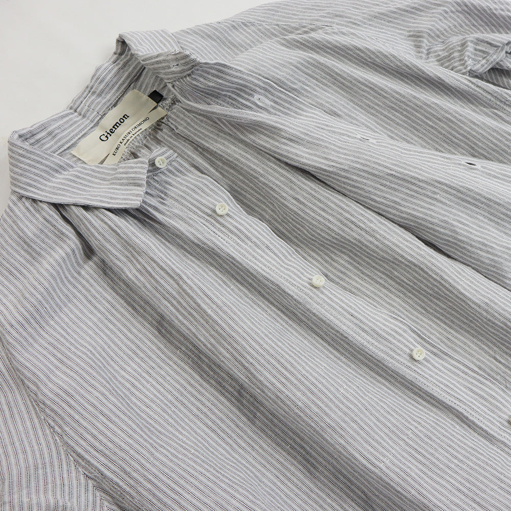 儀右ヱ門 ギエモン ぎえもん 久留米絣 ギャザーワンピース G224 日本製【2025ss】