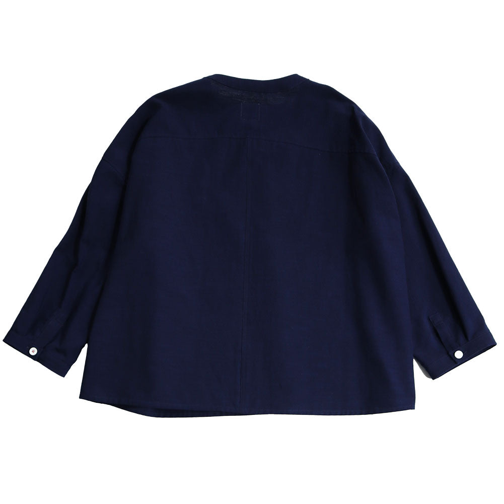 儀右ヱ門 ギエモン ぎえもん 久留米絣 バンドカラー ブラウス Y5166 日本製【2025ss】