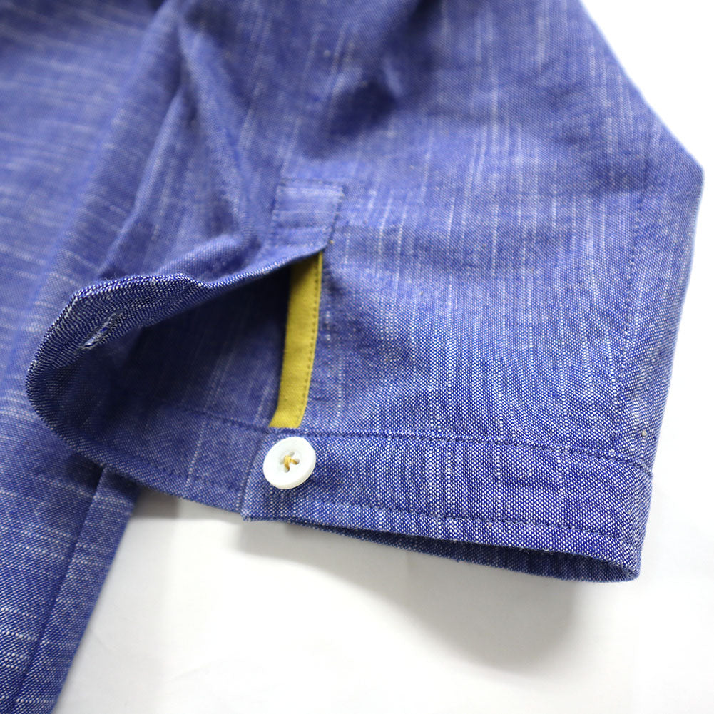 儀右ヱ門 ギエモン ぎえもん 久留米絣 バンドカラー ブラウス Y5166 日本製【2025ss】