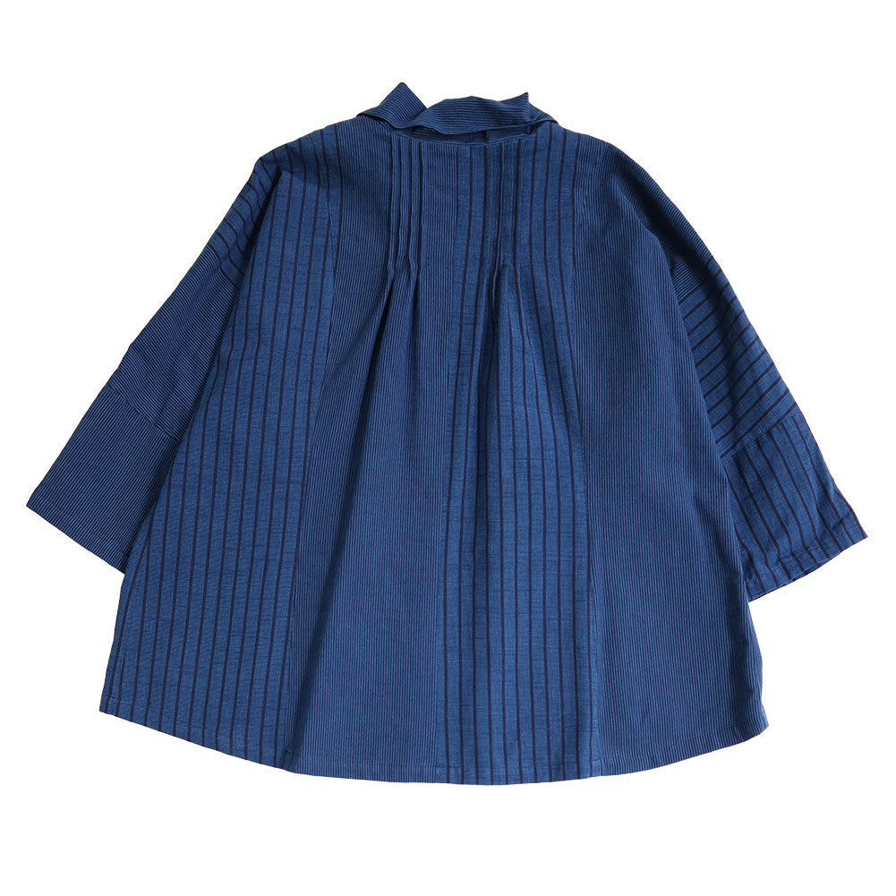 儀右ヱ門 ギエモン ぎえもん 久留米絣 ドルマンスリーブ 七分袖ブラウス タ536 日本製【2025ss】