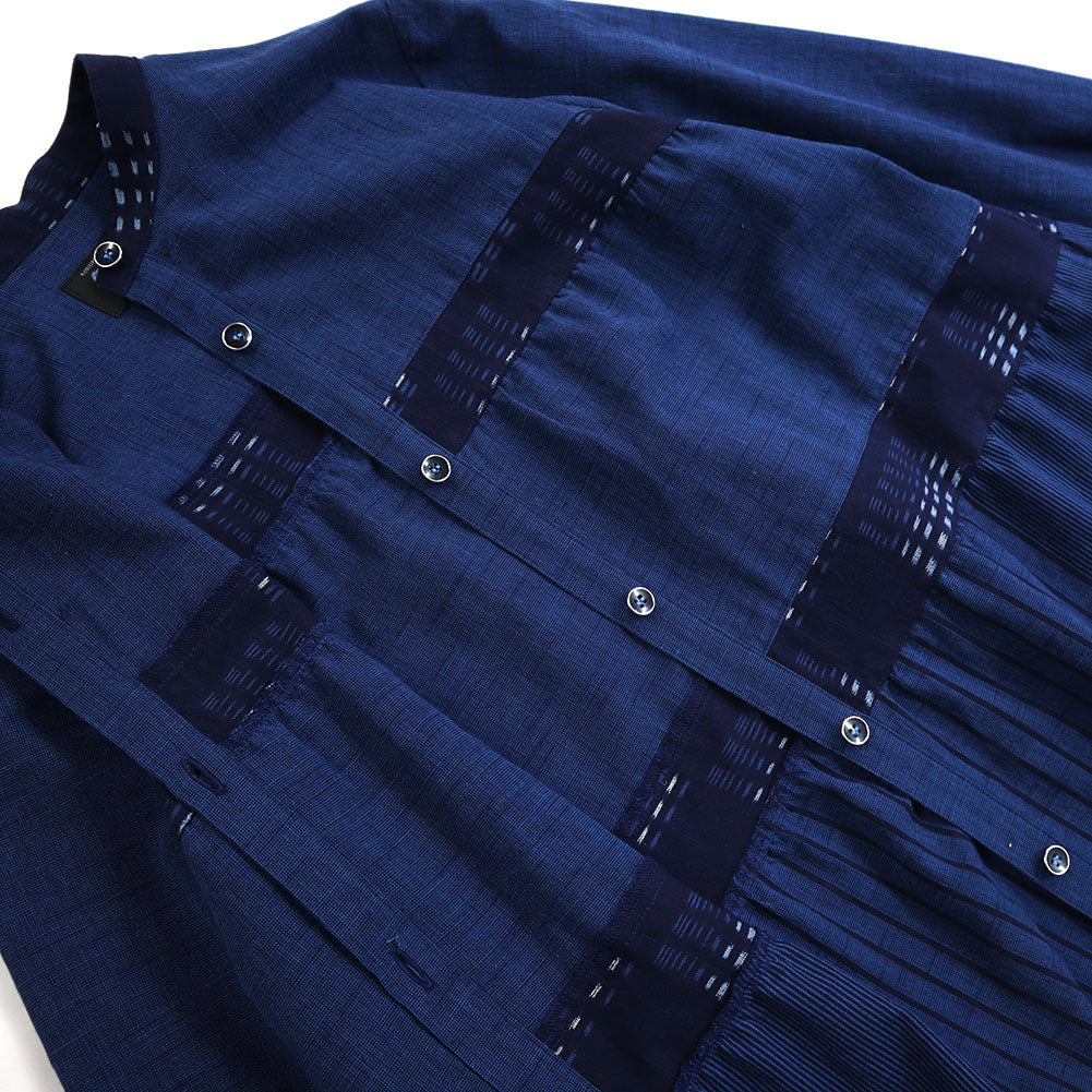 Giemon Giemon Kurume Kasuri Tiered Dress Ta206 Made in Japan Spring/Autumn Mother's Day