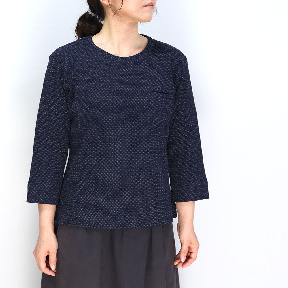 儀右エ門 ギエモン 七分袖 米粒カットソー シャツ R5098 日本製