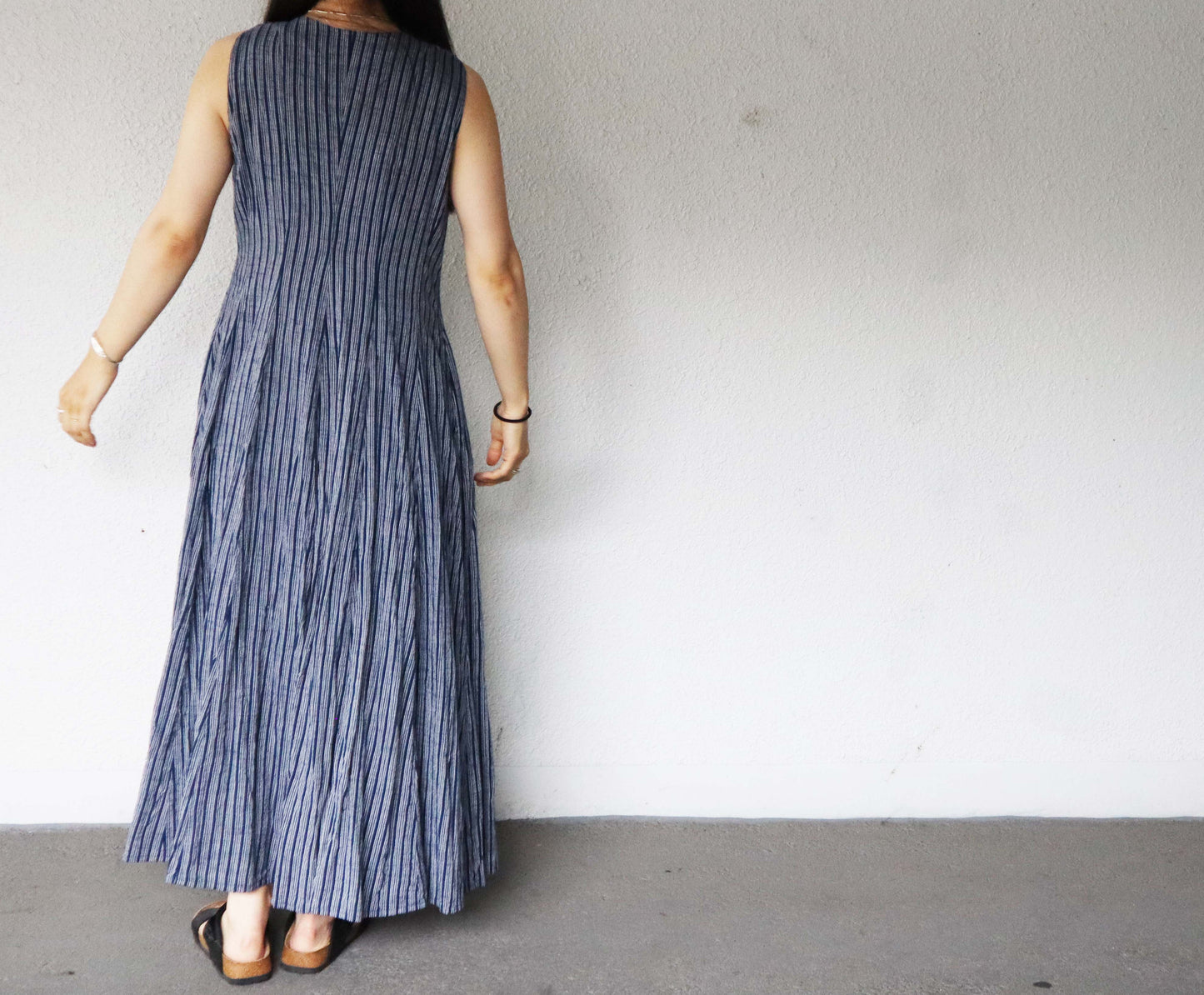 Giemon Giemon Kurume Kasuri Line Dress Dress G213 Made in Japan