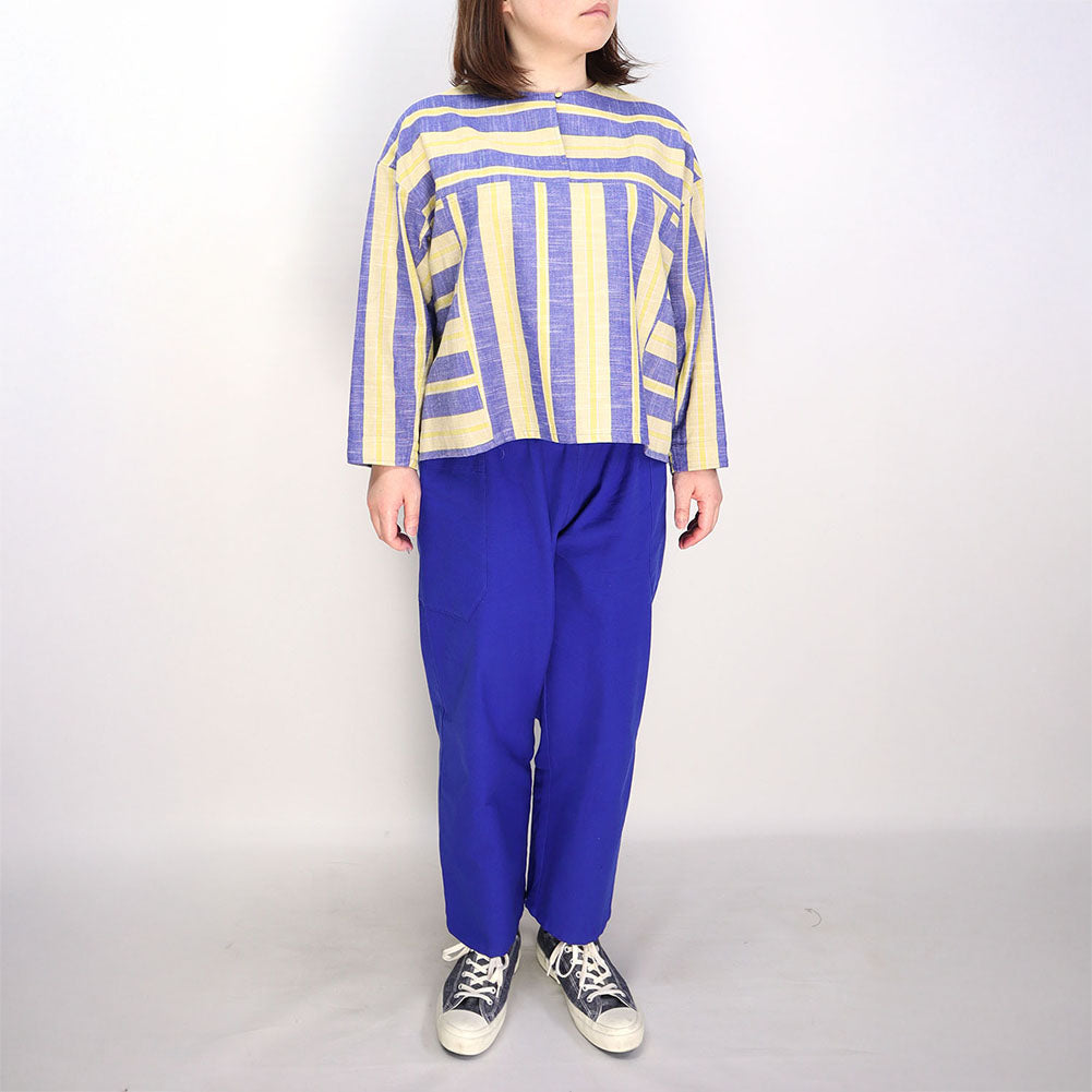 儀右ヱ門 ギエモン ぎえもん 久留米絣 ショート丈プルオーバーブラウス Y5167 日本製【2025ss】