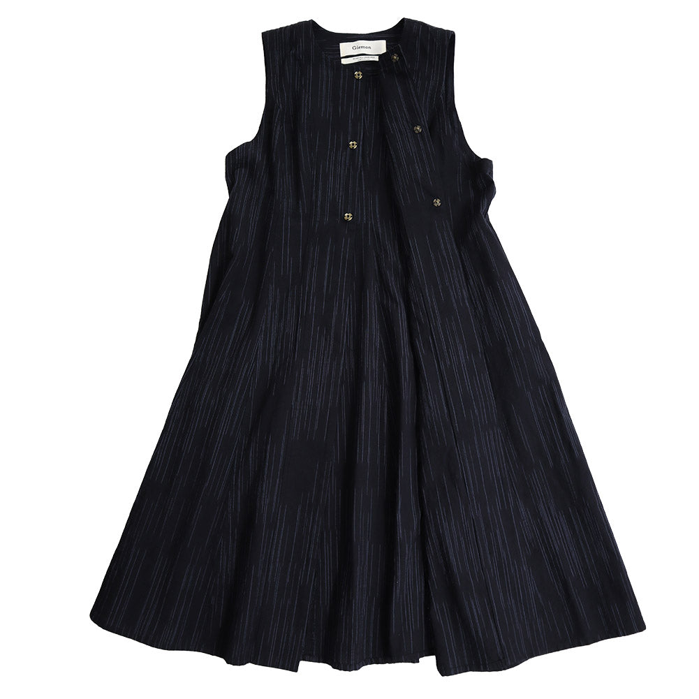 儀右ヱ門 ギエモン ぎえもん 久留米絣 ロングジレ ロングベスト G604 日本製【2025ss】