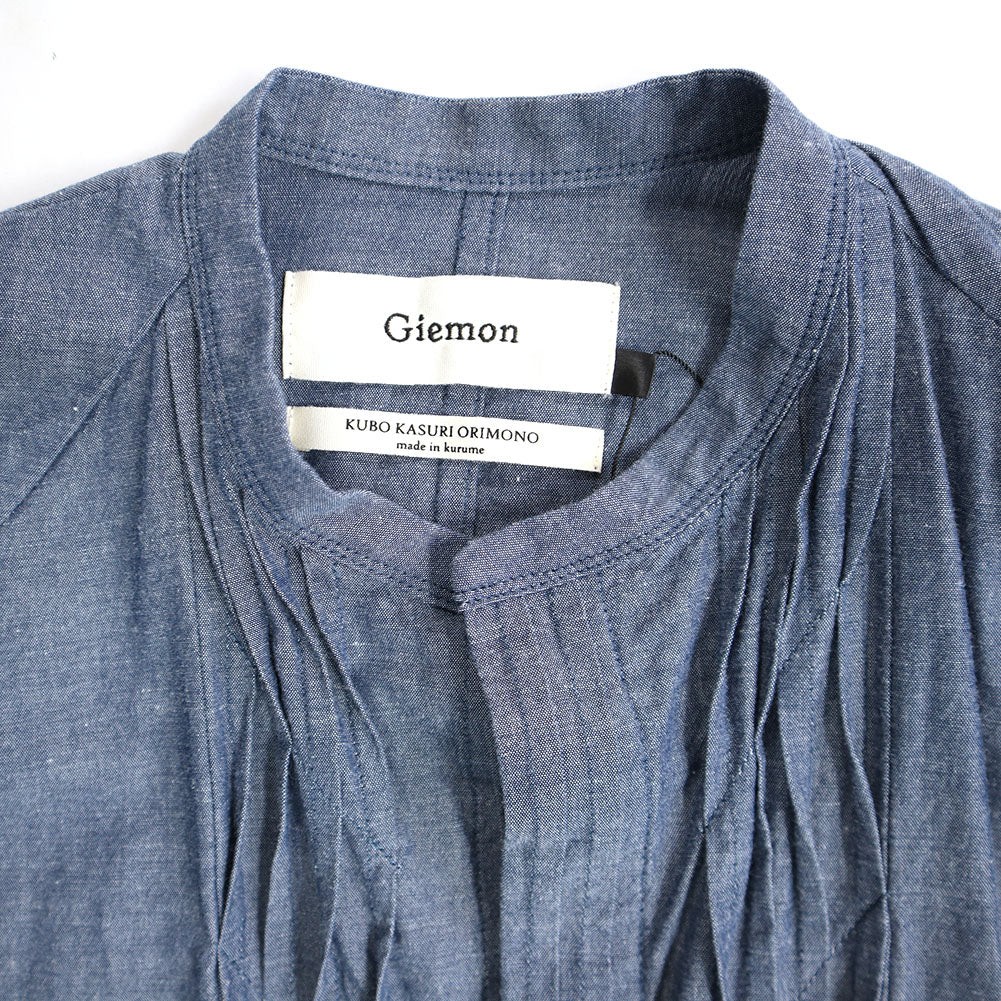 儀右ヱ門 ギエモン ぎえもん 久留米絣 ウェーブブラウス G523 日本製【2025ss】