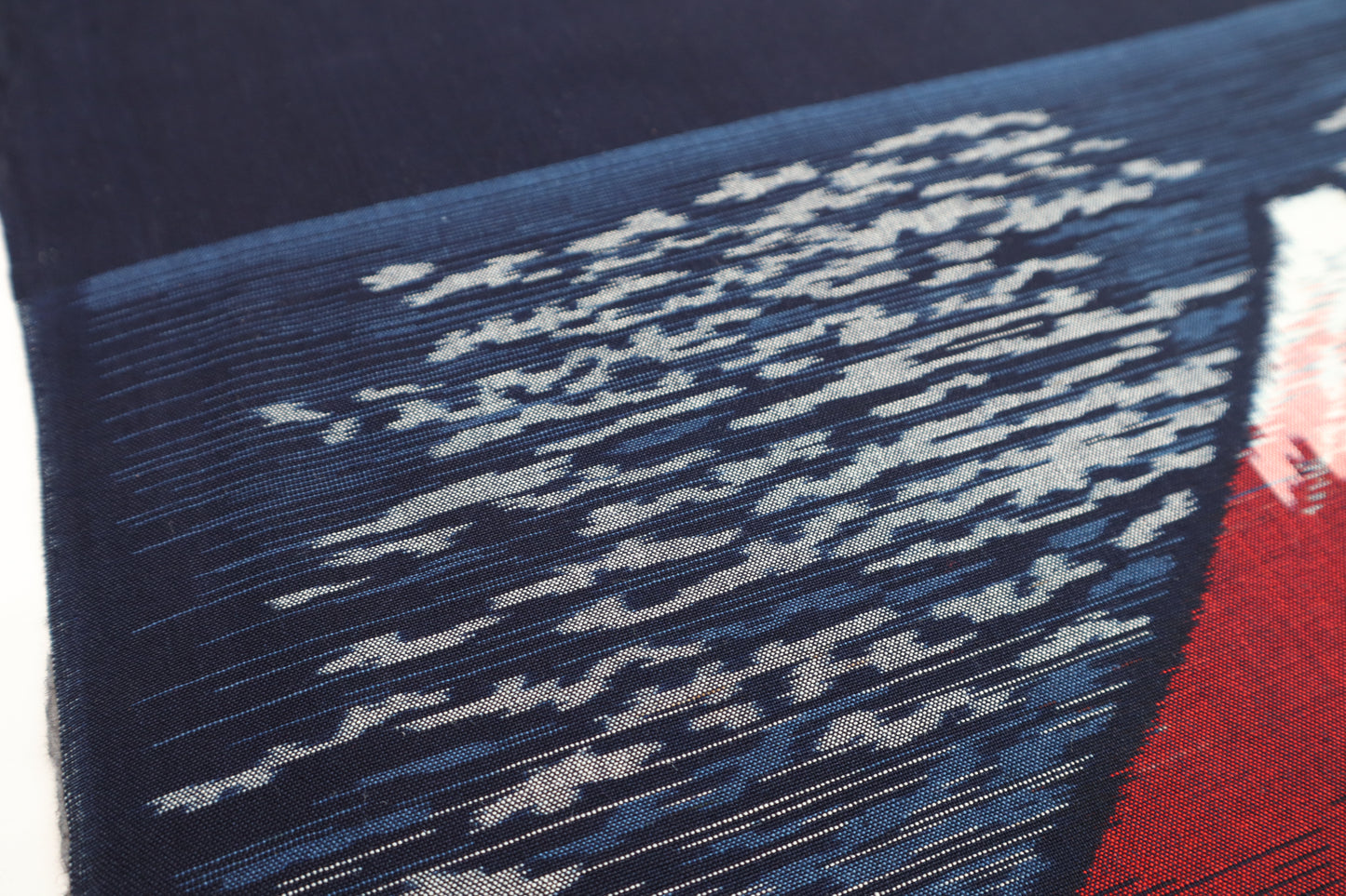Kurume Kasuri Fabric by Tatsuo Ogawauchi Thirty-six Views of Mount Fuji Red Fuji by Katsushika Hokusai Framed