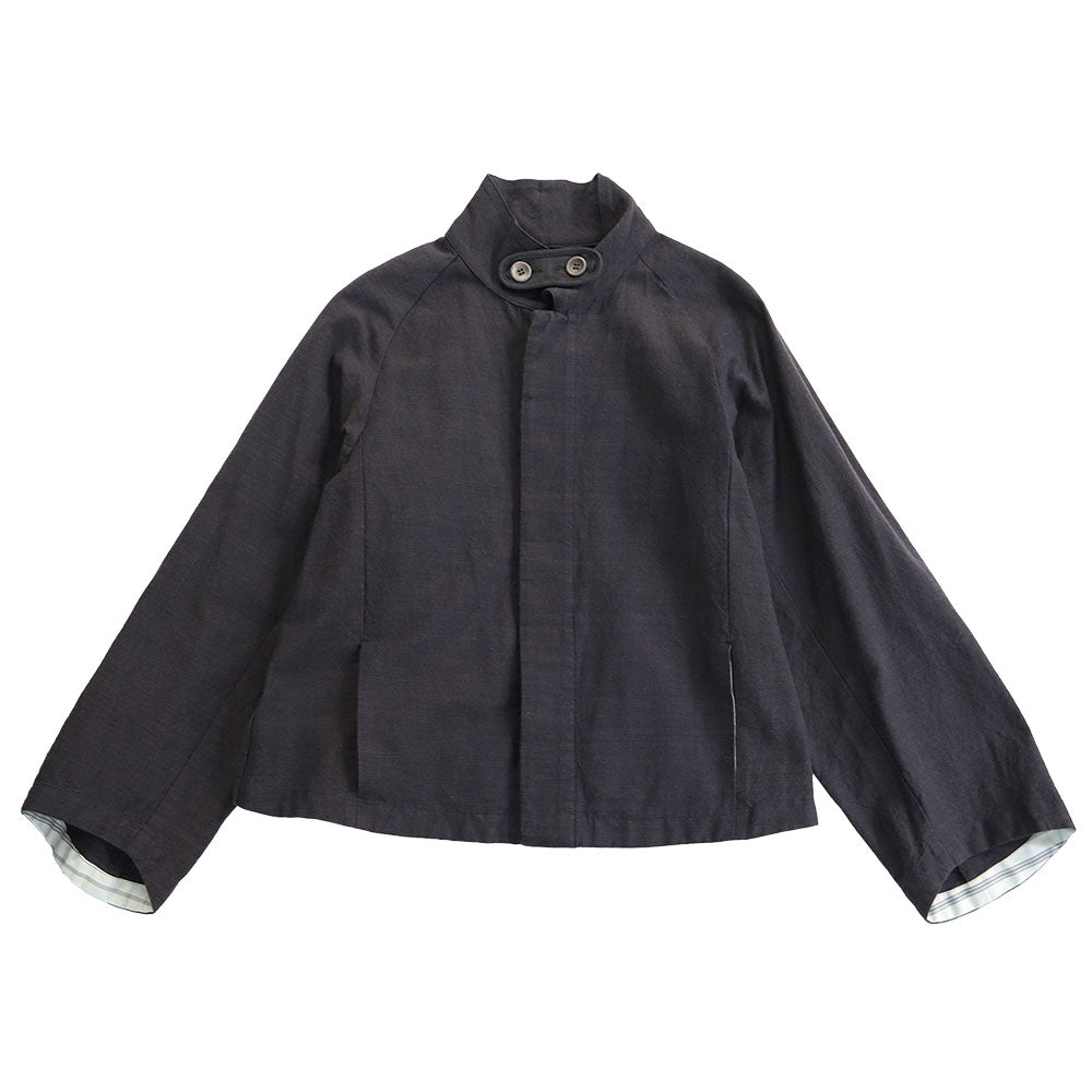 Giemon Kurume Kasuri French Military Blouse Jacket G518 Made in Japan