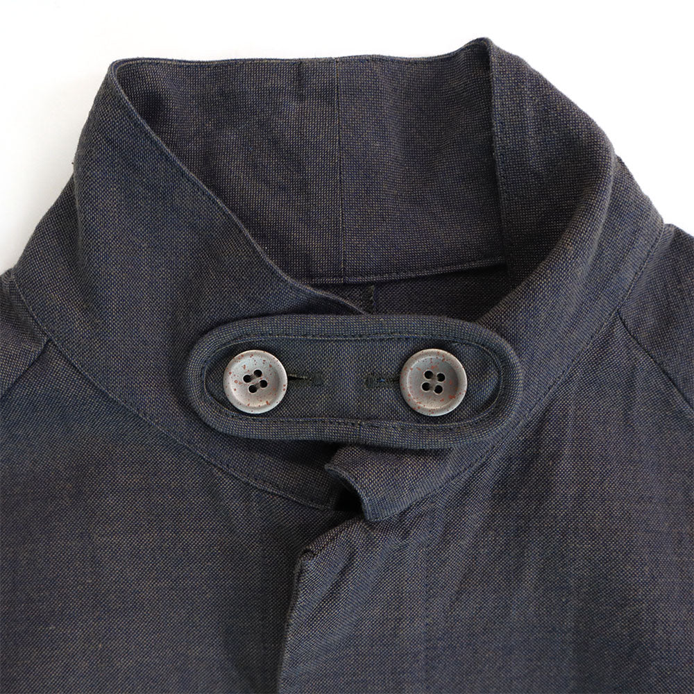 Giemon Kurume Kasuri French Military Blouse Jacket G518 Made in Japan