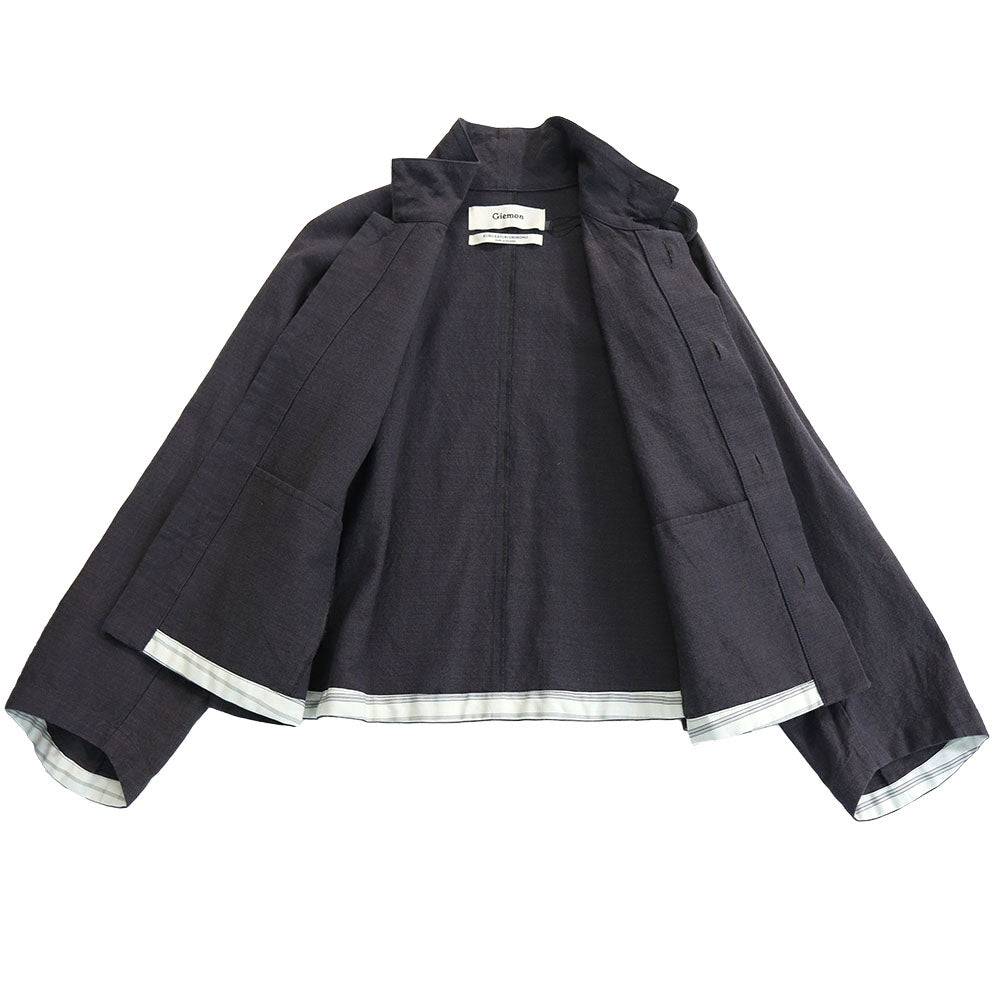 Giemon Kurume Kasuri French Military Blouse Jacket G518 Made in Japan