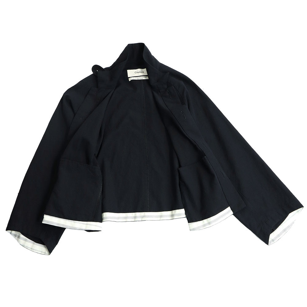 Giemon Kurume Kasuri French Military Blouse Jacket G518 Made in Japan