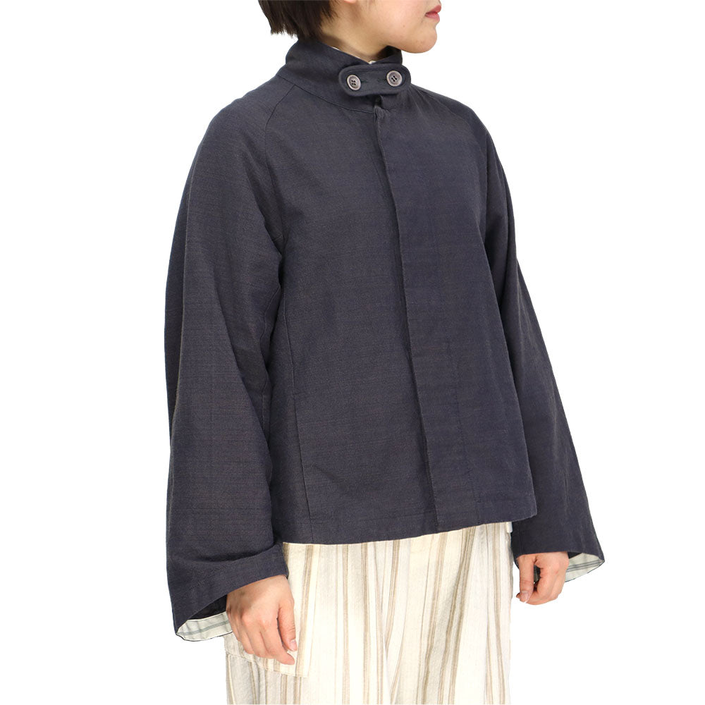 Giemon Kurume Kasuri French Military Blouse Jacket G518 Made in Japan