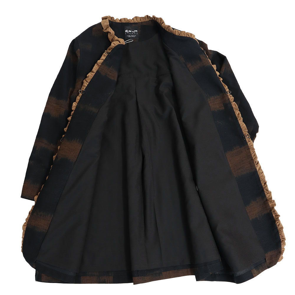 Giemon Giemon Kurume Kasuri Lined Coat Jacket Jacot C284 Made in Japan Autumn/Winter
