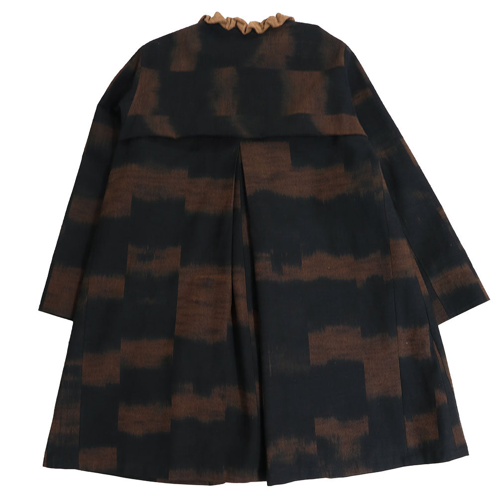 Giemon Giemon Kurume Kasuri Lined Coat Jacket Jacot C284 Made in Japan Autumn/Winter