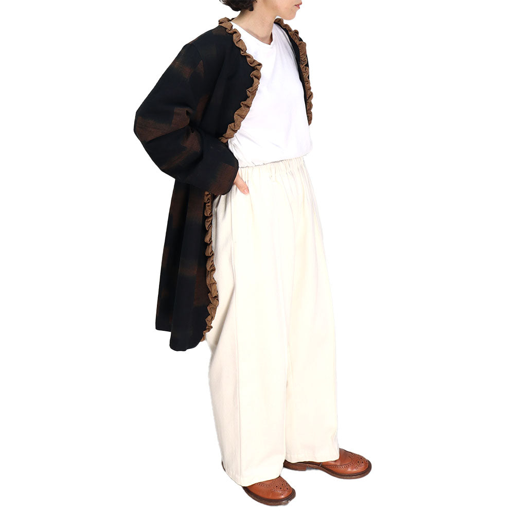 Giemon Giemon Kurume Kasuri Lined Coat Jacket Jacot C284 Made in Japan Autumn/Winter