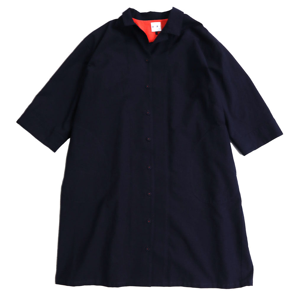 儀右エ門 ギエモン 久留米絣 オープンカラーワンピース Y2168  日本製【2024aw】