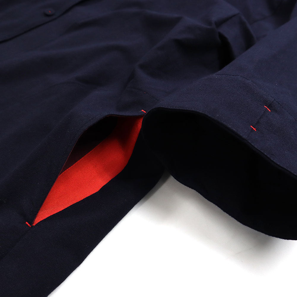 儀右エ門 ギエモン 久留米絣 オープンカラーワンピース Y2168  日本製【2024aw】