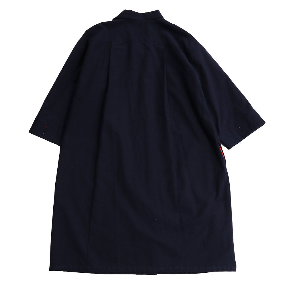 儀右エ門 ギエモン 久留米絣 オープンカラーワンピース Y2168  日本製【2024aw】