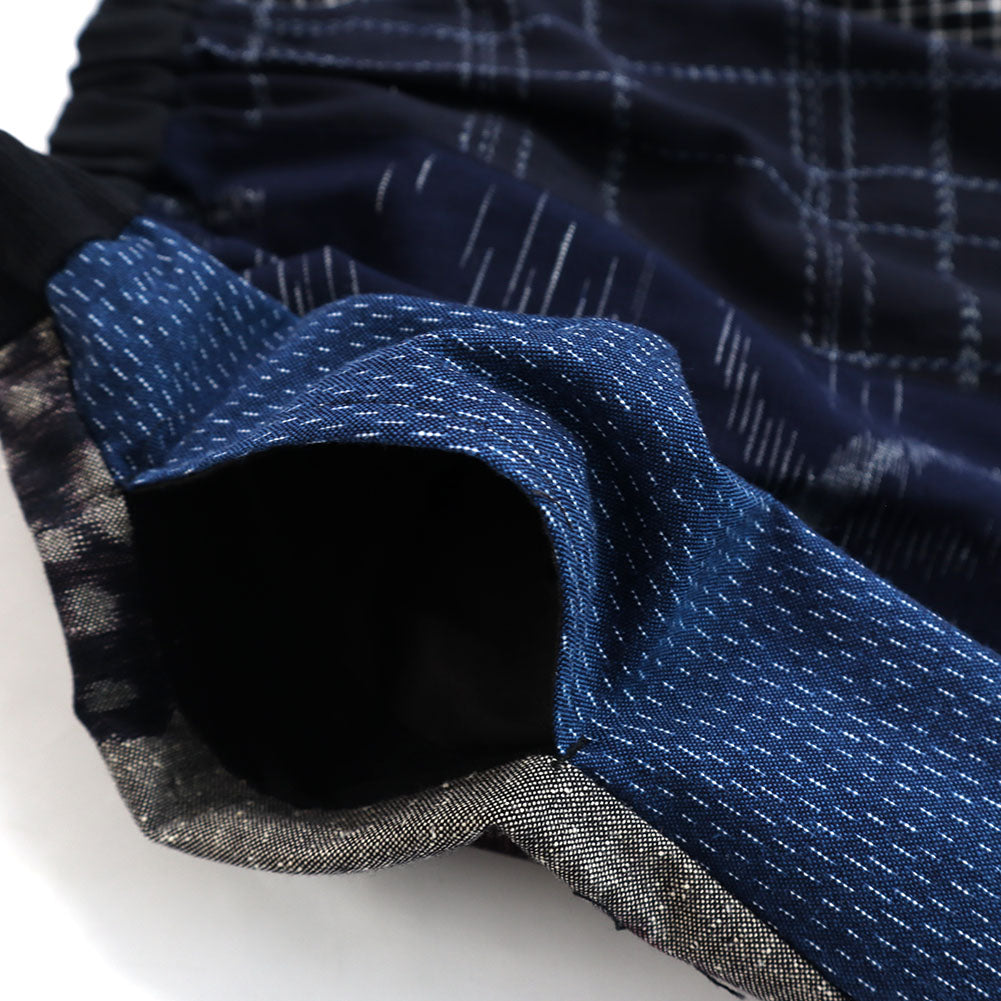 Giemon Okamoto Shoten Giemon Kurume Kasuri Patchwork Skirt K939 Made in Japan
